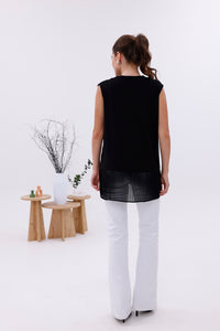 AFL Pleated Sleeveless Inner Tunic Black