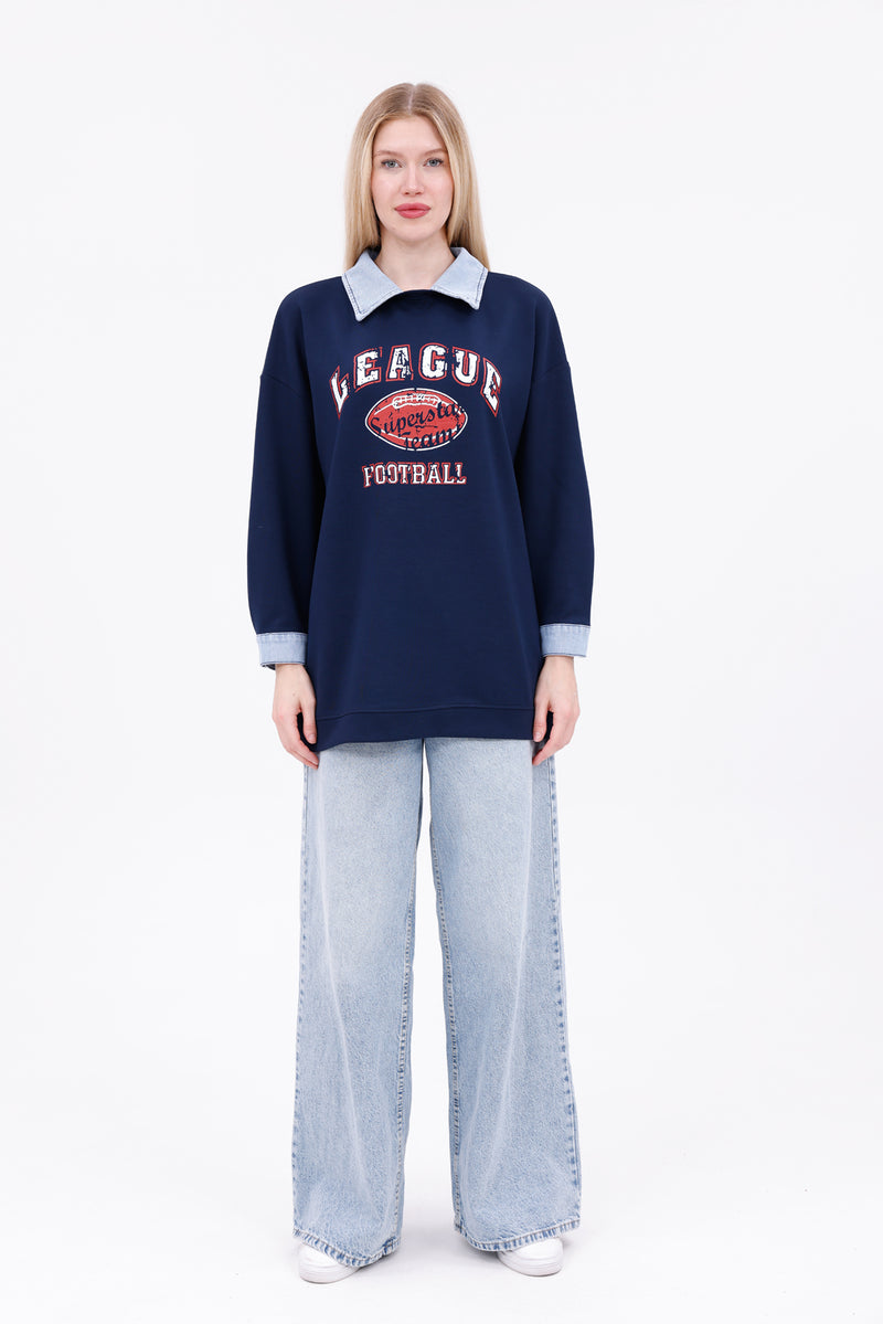 AYZ League Sweatshirt Navy Blue