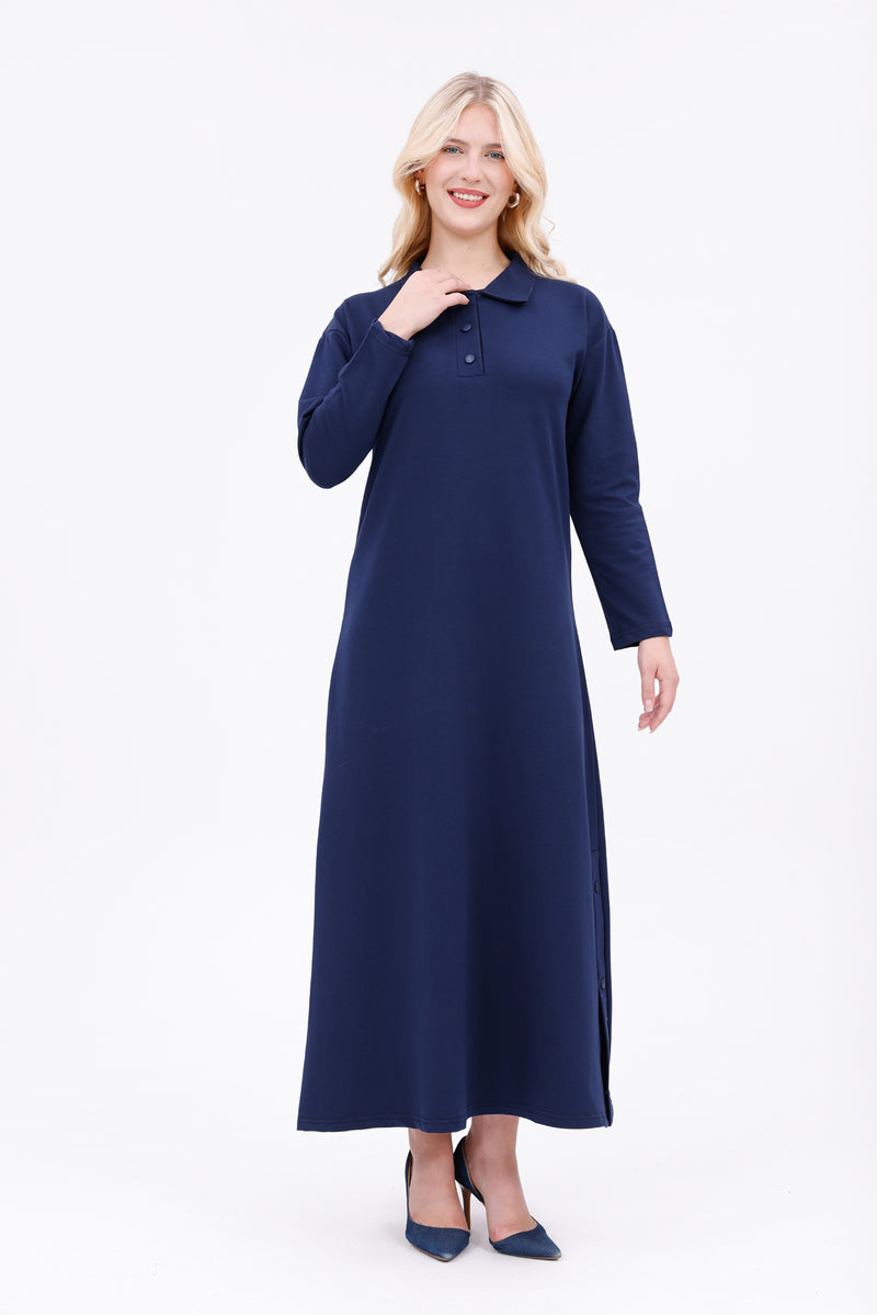 JMN New Cotton Dress Navy Blue