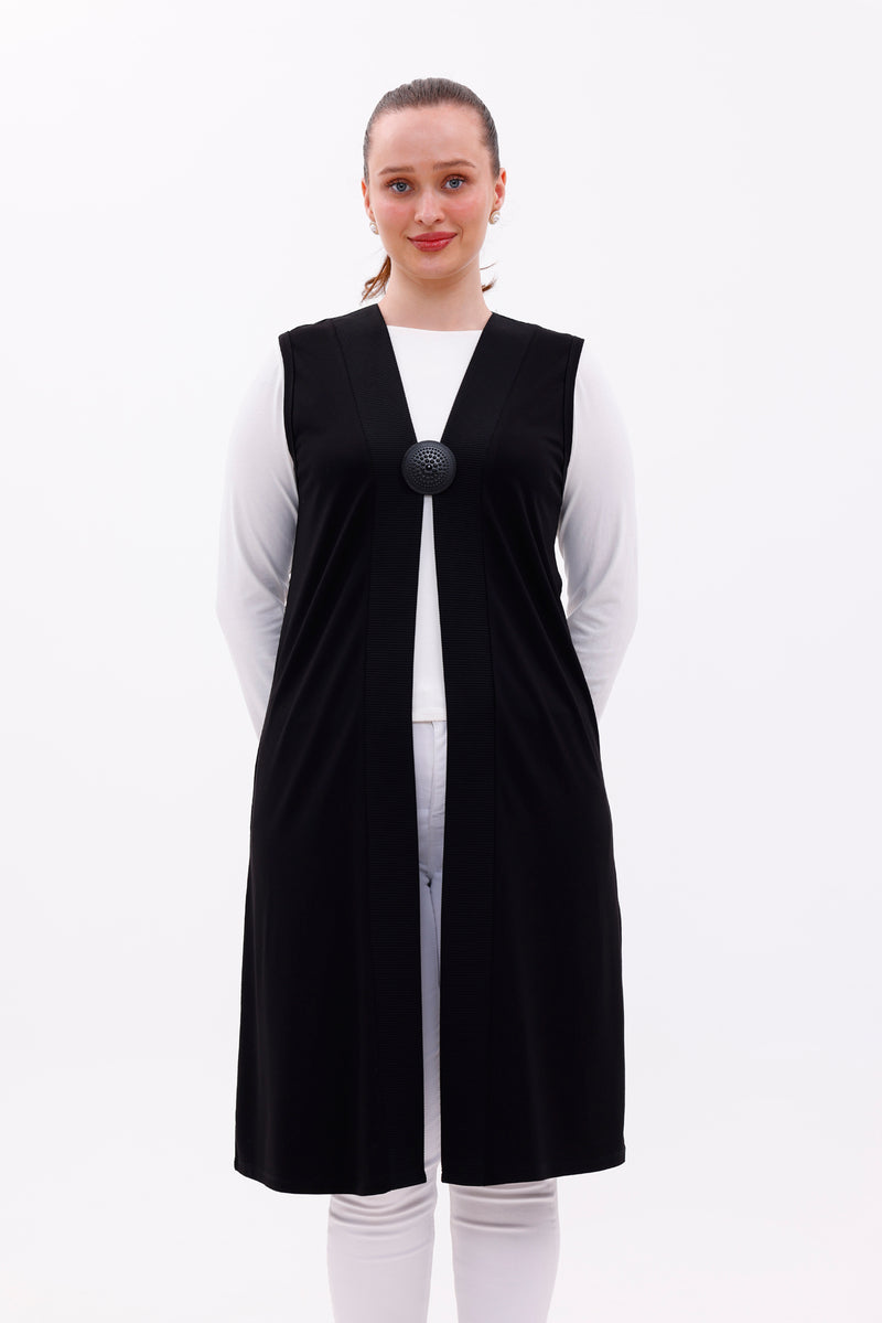 AHK One Button Vest Black