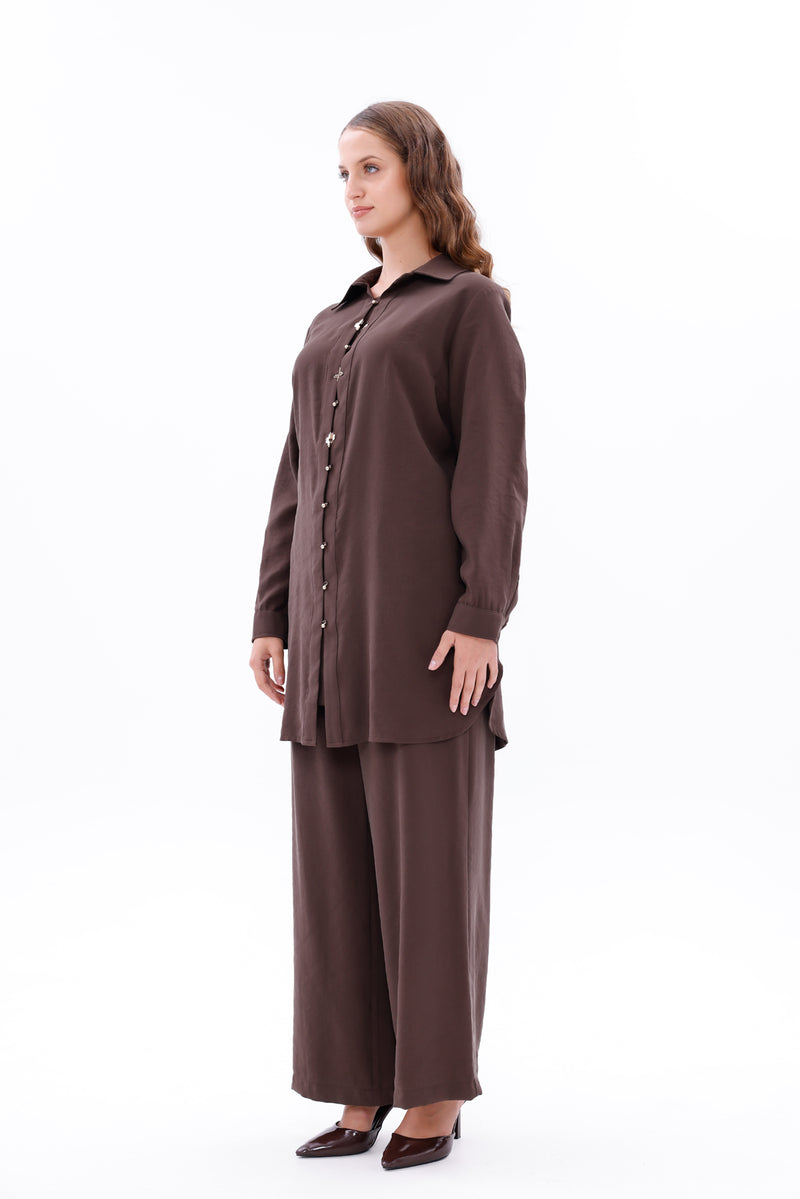 F&G Van Cleef Button Set Brown