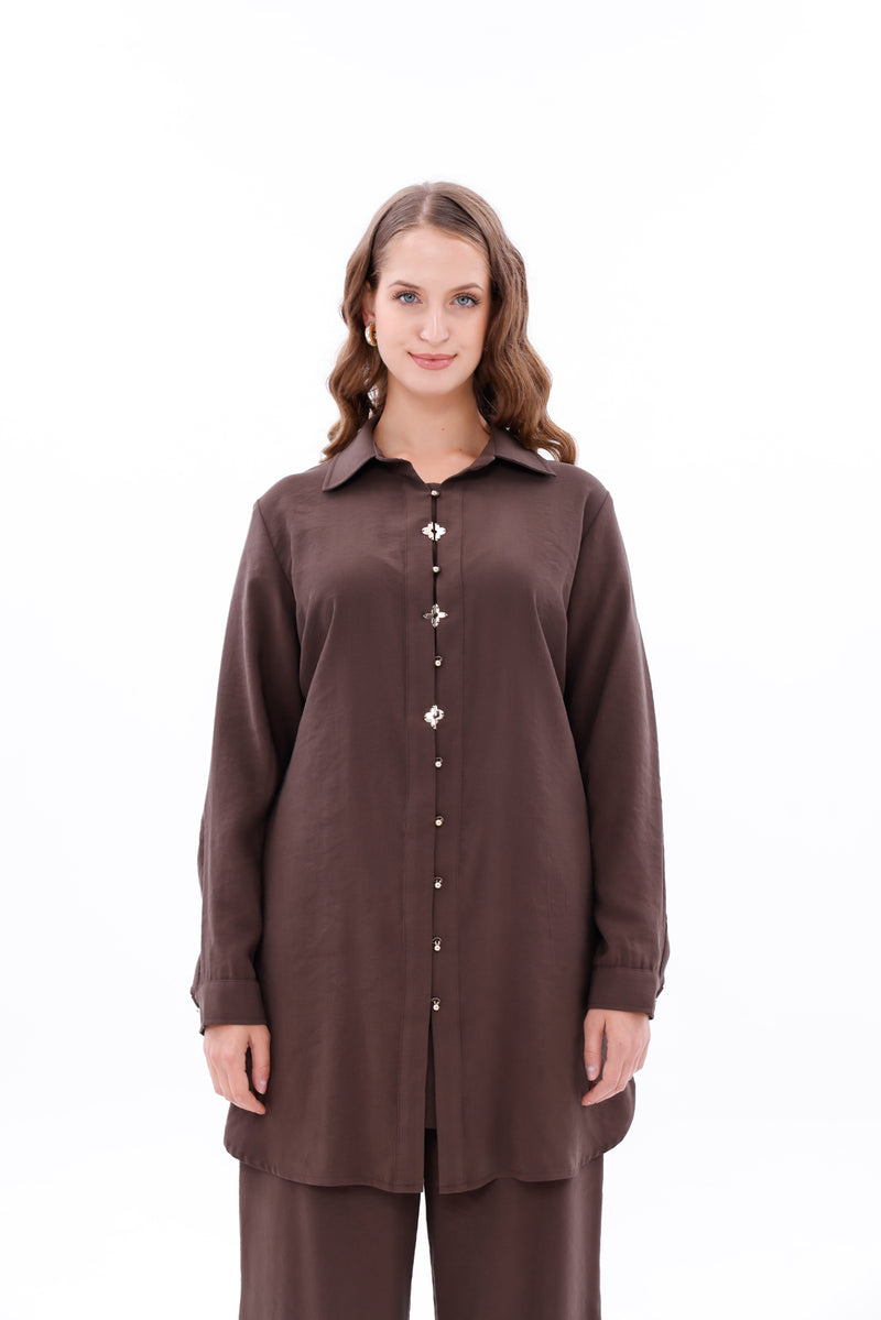 F&G Van Cleef Button Set Brown