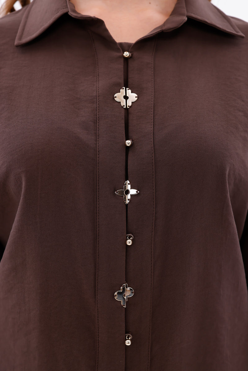 F&G Van Cleef Button Set Brown