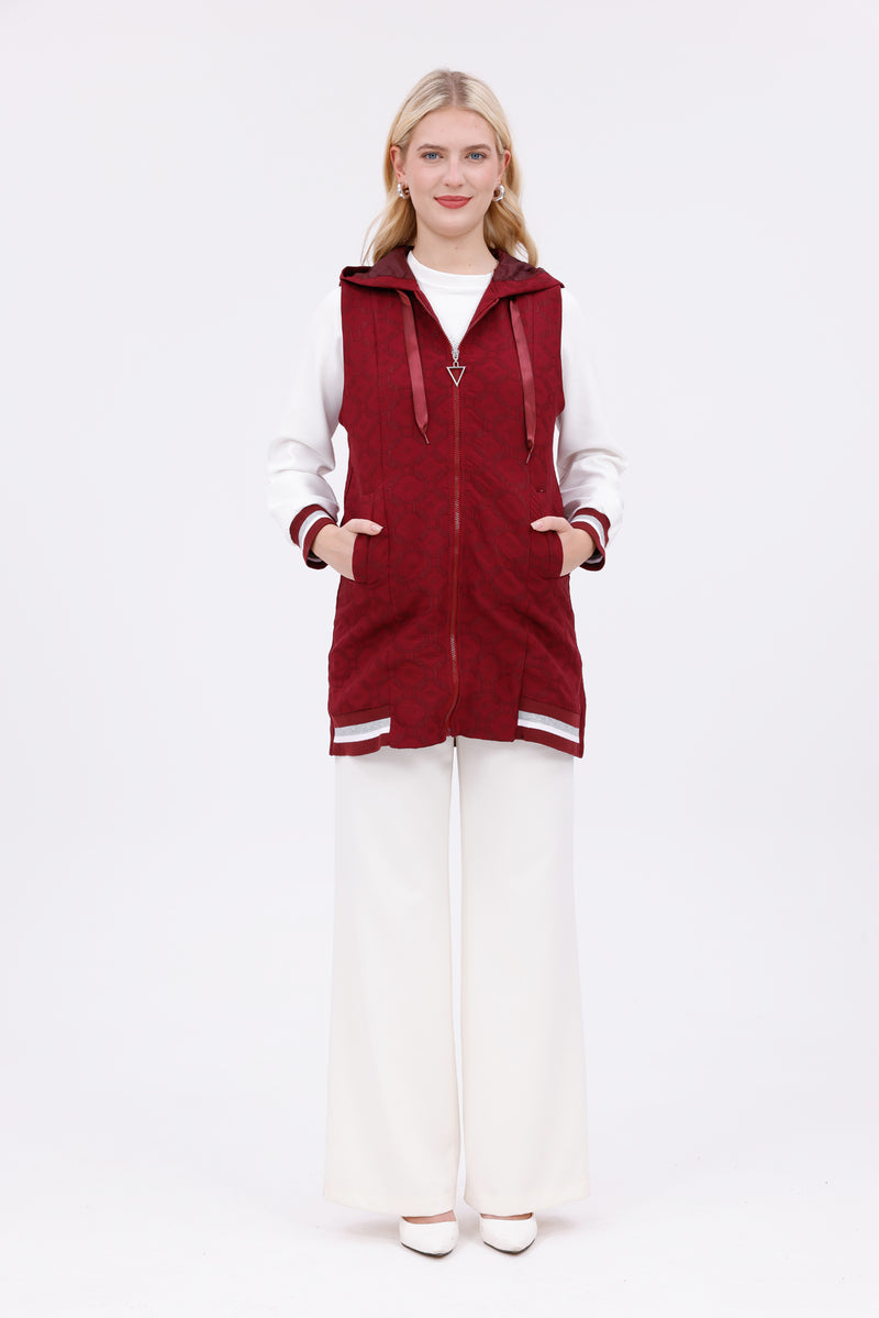 AYZ Eden 2 Pc Vest Set Burgundy
