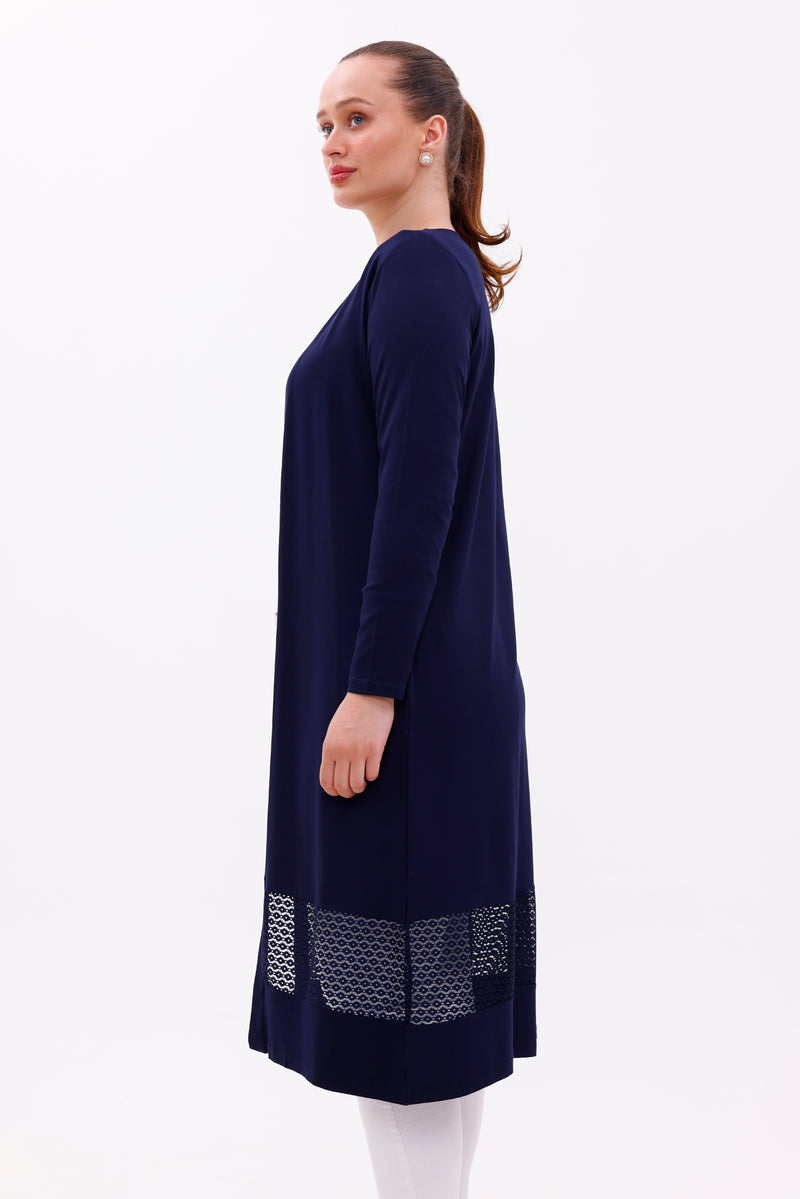 AHK Mother's Cotton Cardigan Navy Blue
