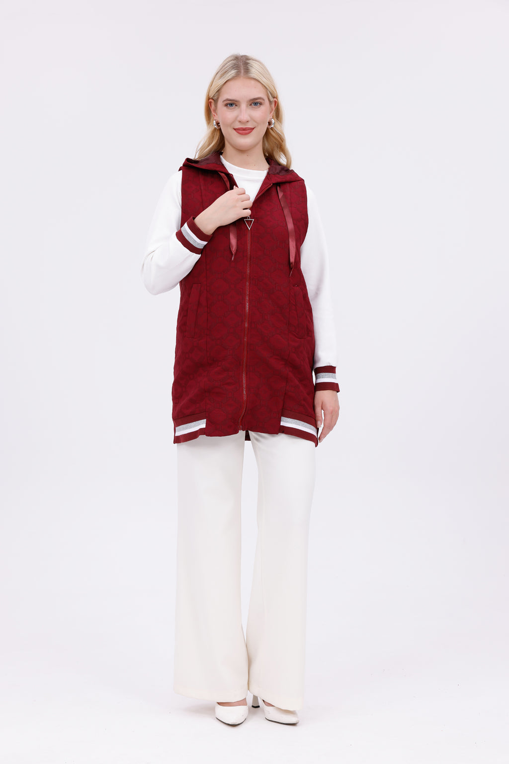 AYZ Eden 2 Pc Vest Set Burgundy