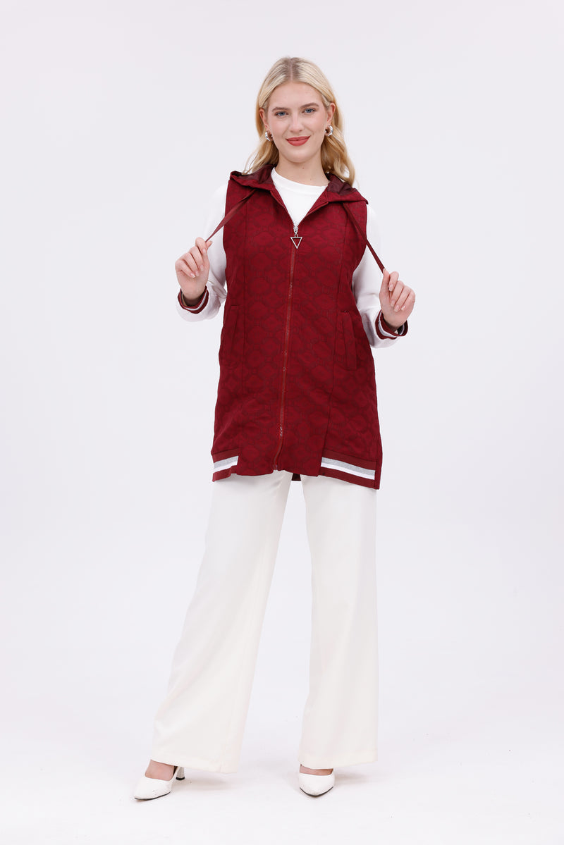 AYZ Eden 2 Pc Vest Set Burgundy