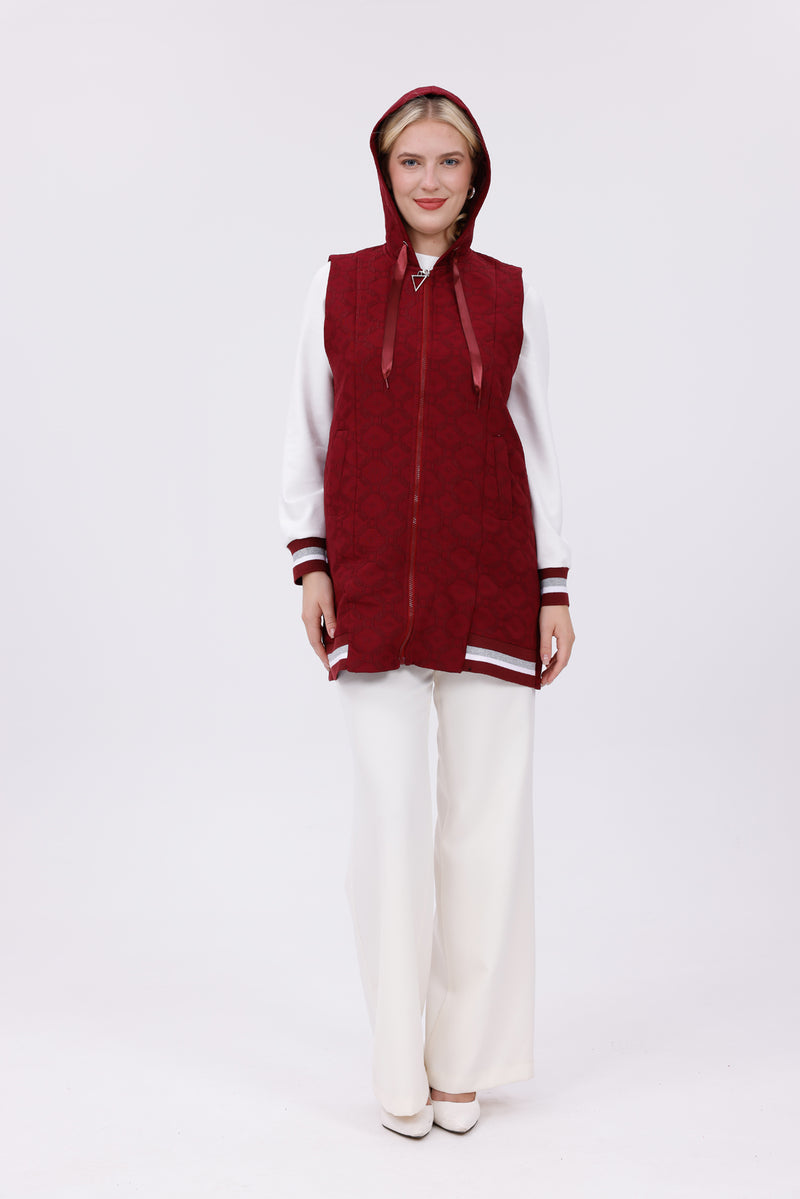 AYZ Eden 2 Pc Vest Set Burgundy