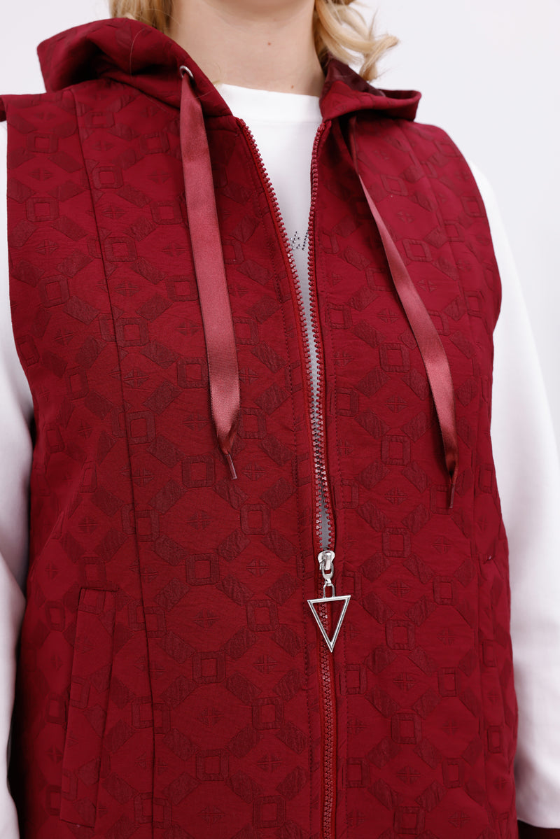 AYZ Eden 2 Pc Vest Set Burgundy