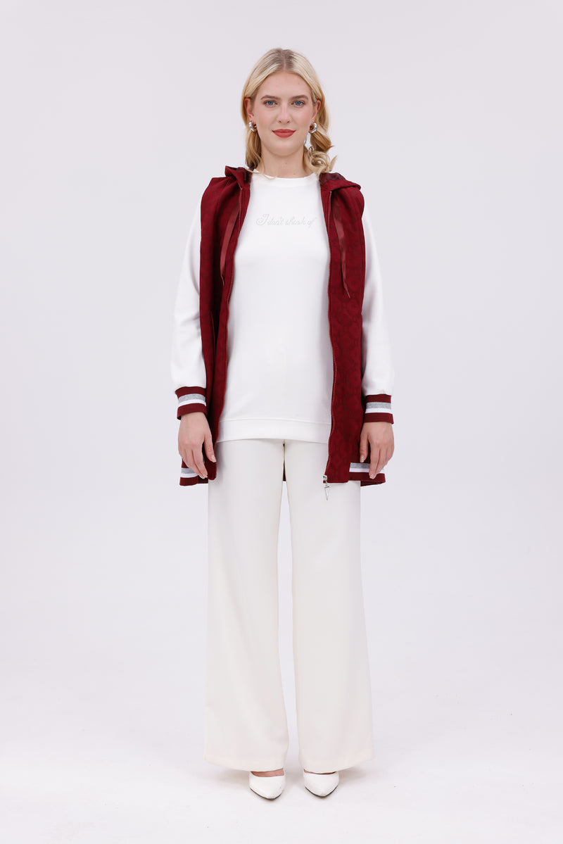AYZ Eden 2 Pc Vest Set Burgundy
