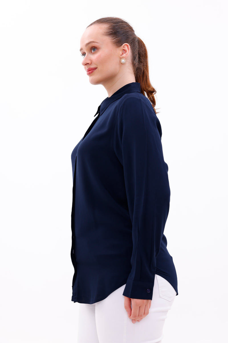 ENS Viscose Shirt Navy Blue