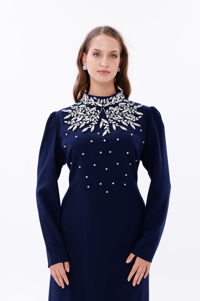 T&Y Agnes Special Occasion Dress Navy Blue