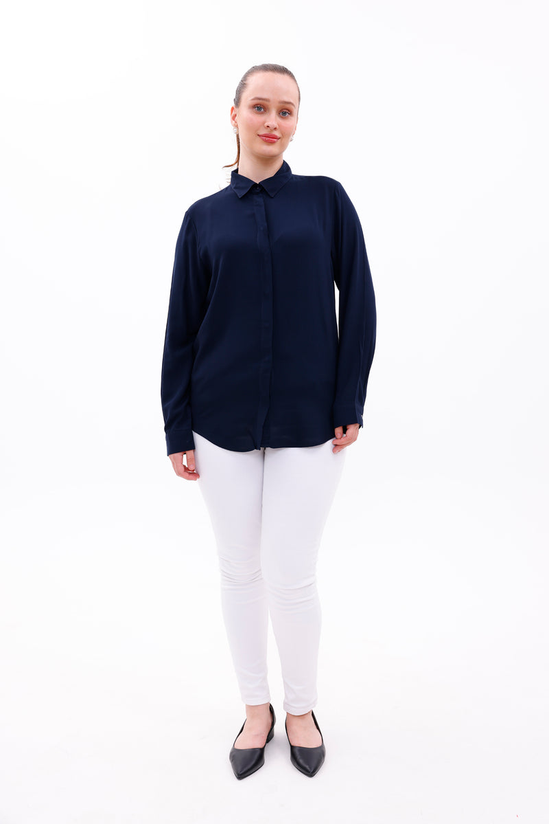ENS Viscose Shirt Navy Blue