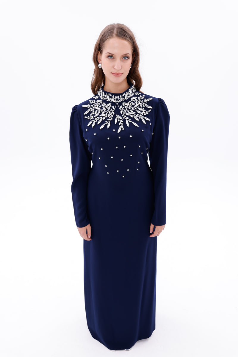 T&Y Agnes Special Occasion Dress Navy Blue