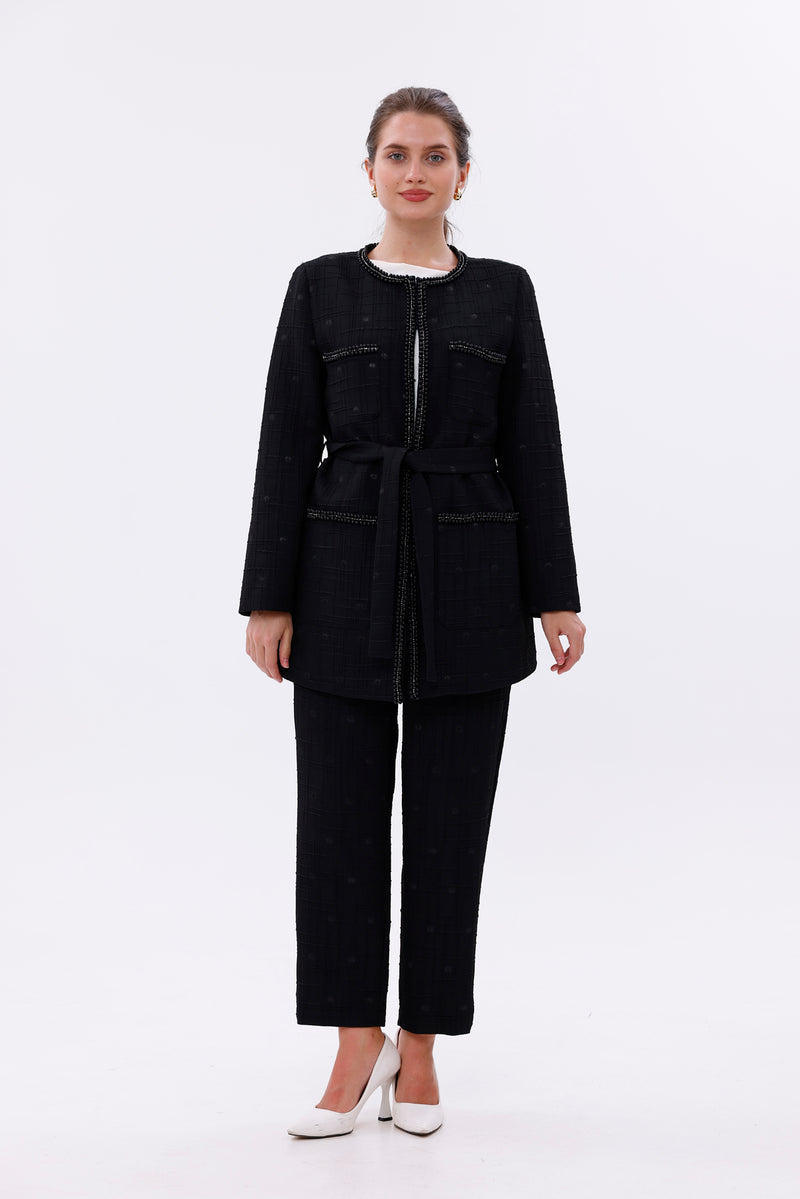 MY3 Pearl Jacquard Set Black
