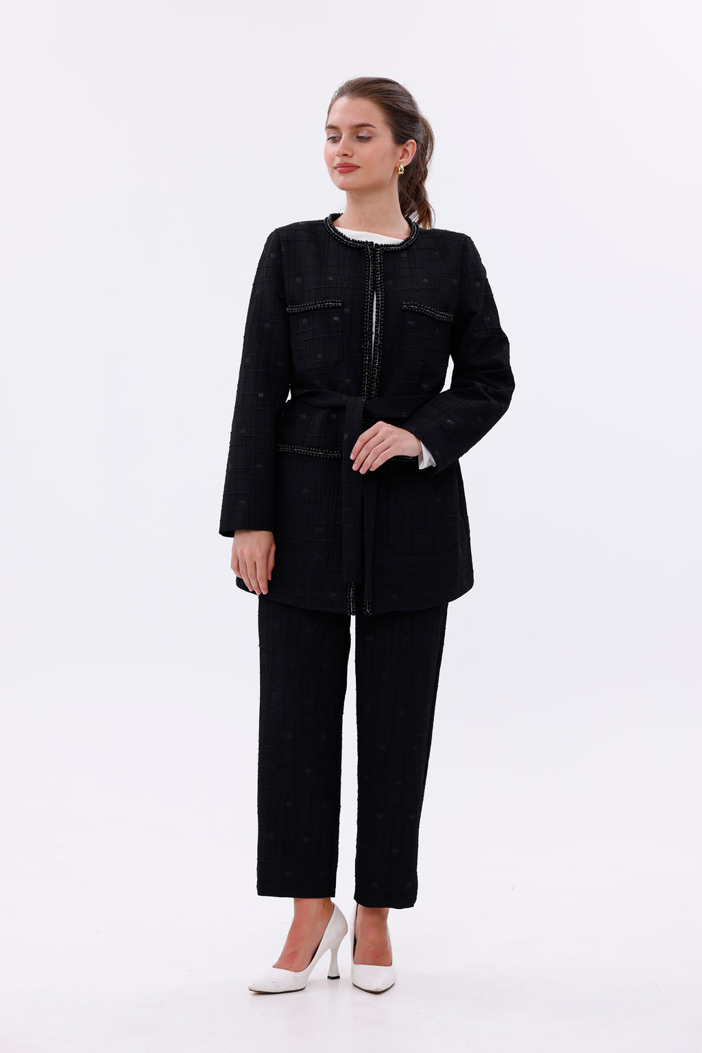 MY3 Pearl Jacquard Set Black