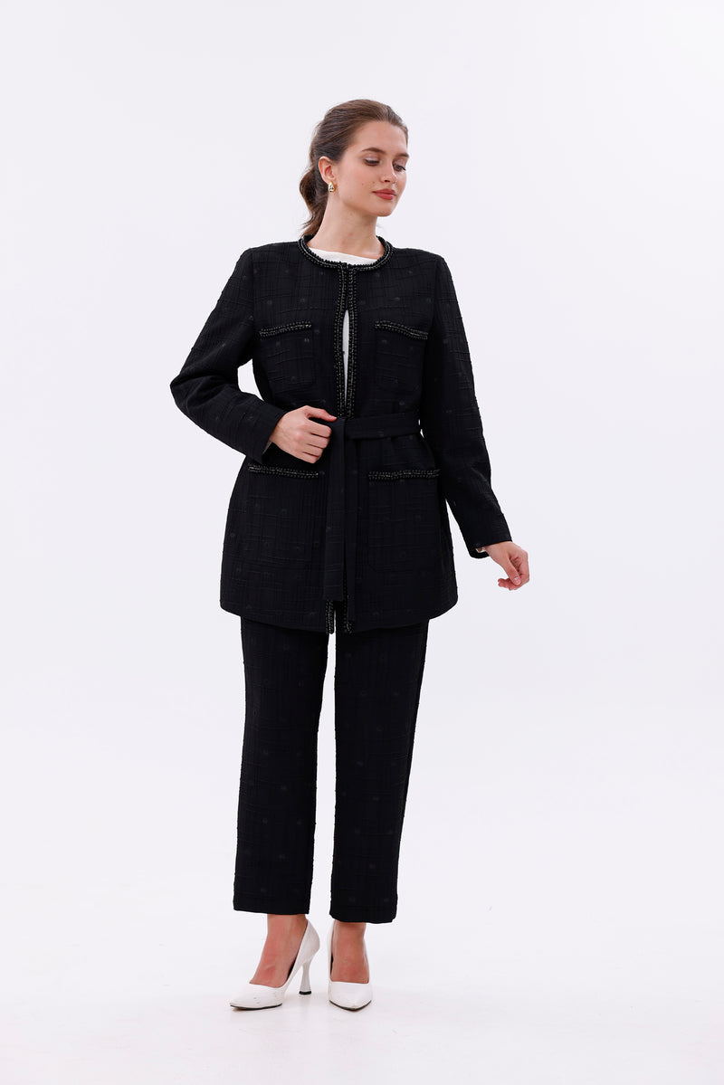 MY3 Pearl Jacquard Set Black