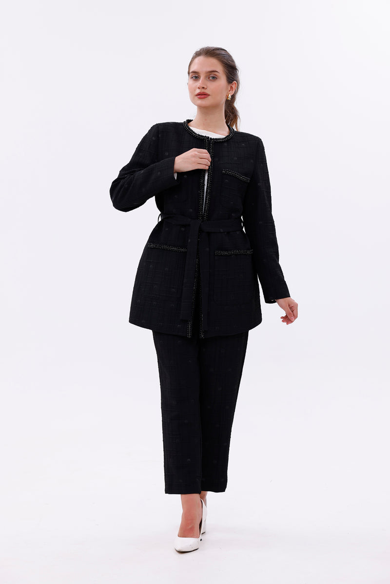 MY3 Pearl Jacquard Set Black