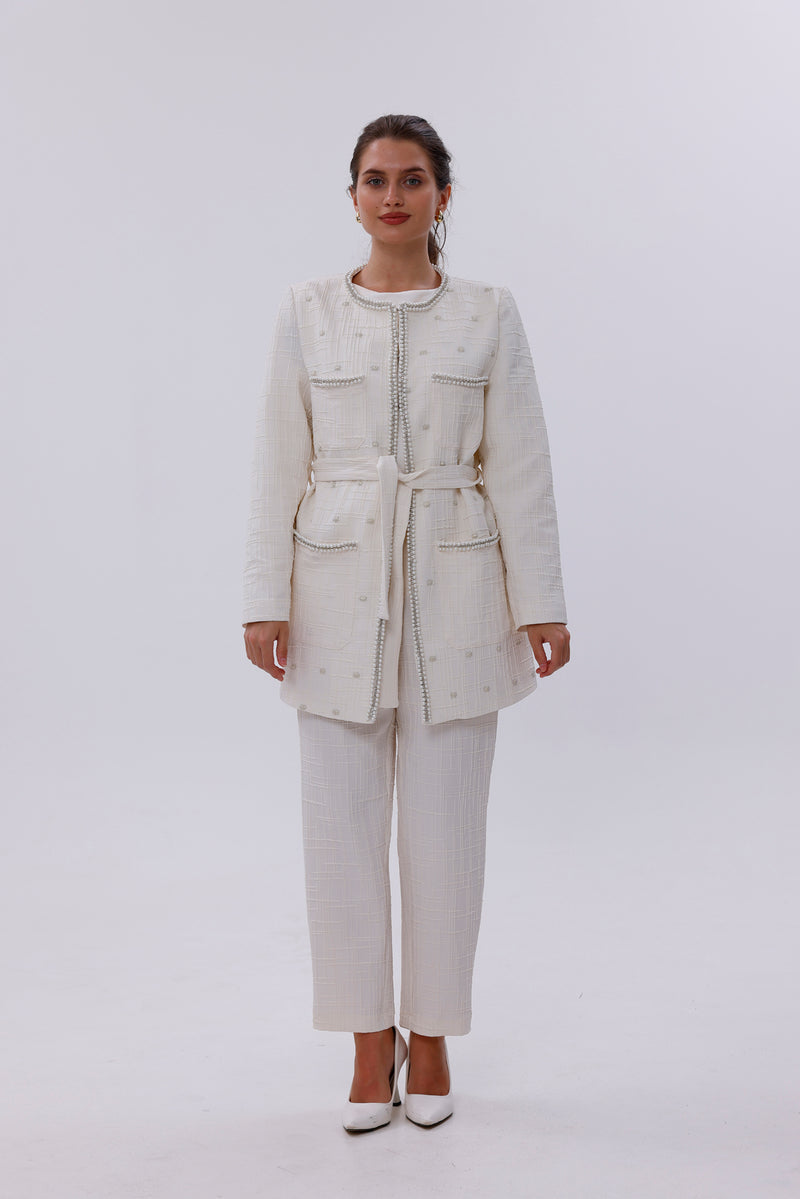 MY3 Pearl Jacquard Set Ecru