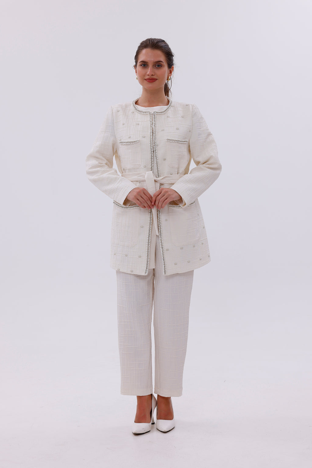 MY3 Pearl Jacquard Set Ecru