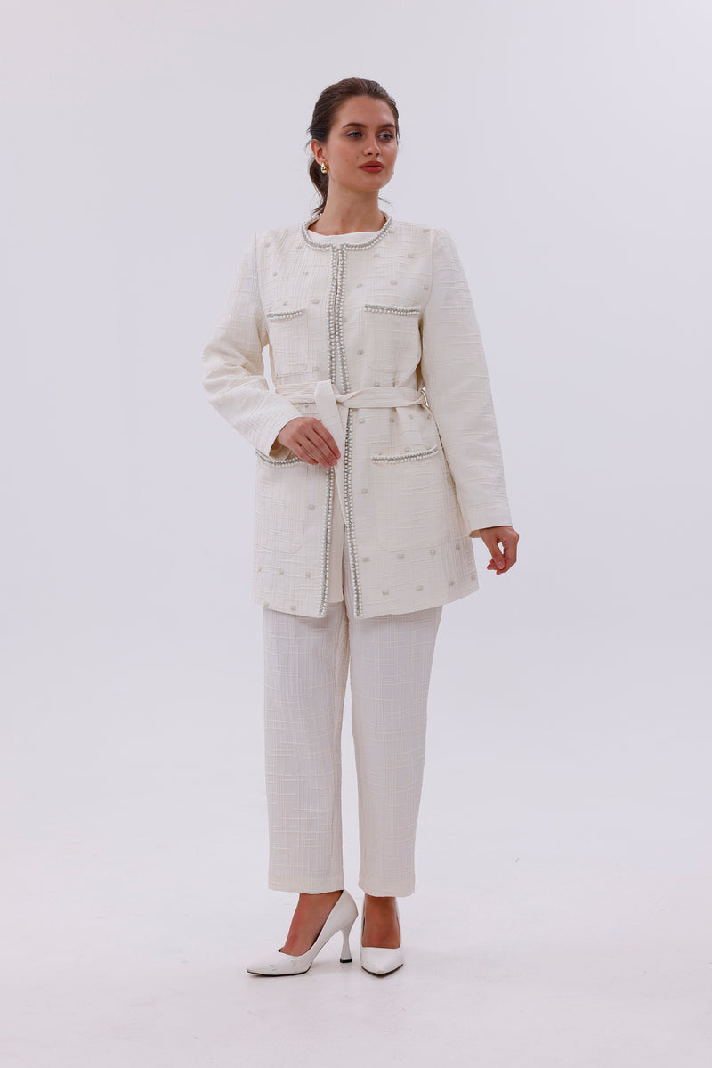 MY3 Pearl Jacquard Set Ecru