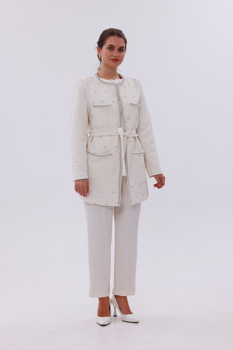 MY3 Pearl Jacquard Set Ecru