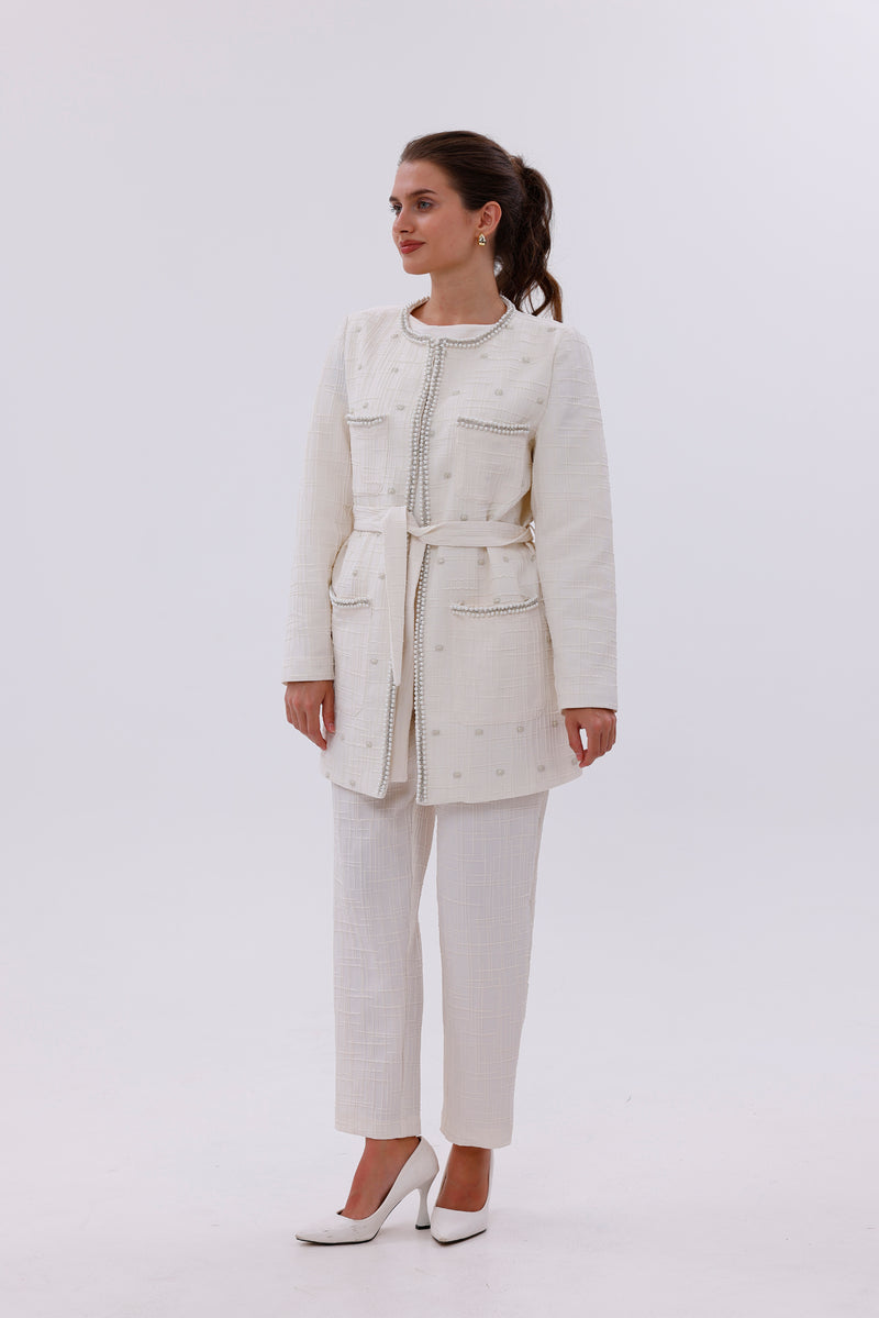 MY3 Pearl Jacquard Set Ecru