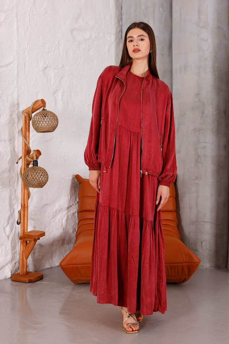 FTZ Allison Qupra Dress Burgundy