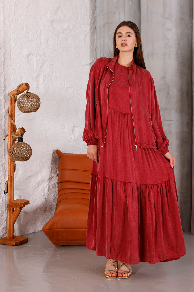 FTZ Allison Qupra Dress Burgundy