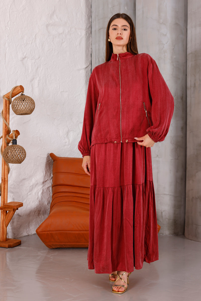 FTZ Allison Qupra Dress Burgundy