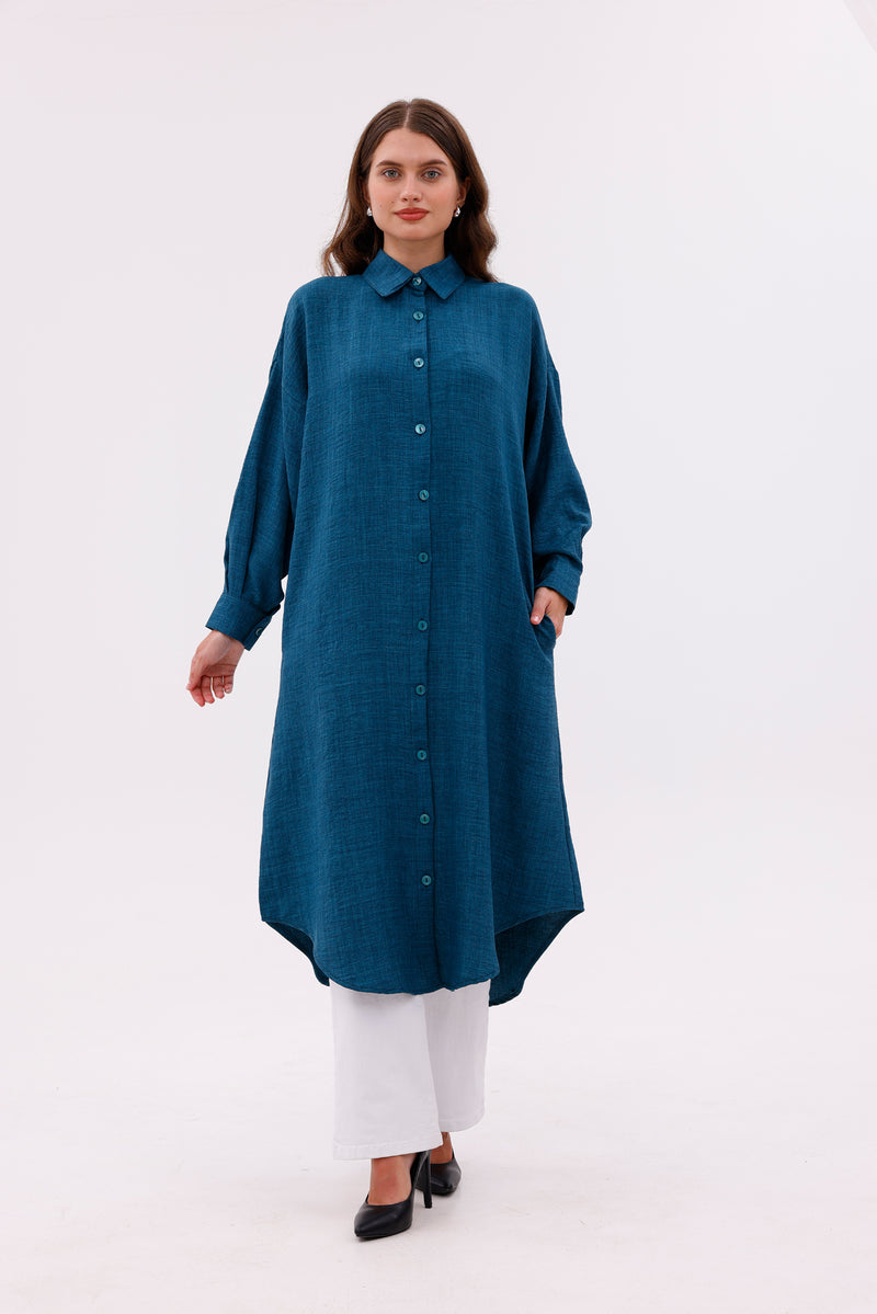 AFL Daisy Long Shirt Petrol Blue