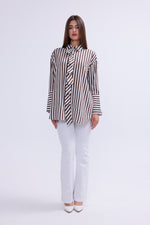 AYZ Mabel Striped Shirt Brown