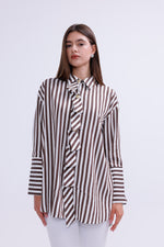 AYZ Mabel Striped Shirt Brown