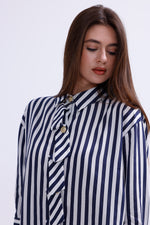 AYZ Mabel Striped Shirt Navy Blue