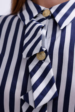 AYZ Mabel Striped Shirt Navy Blue