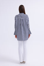 AYZ Mabel Striped Shirt Navy Blue