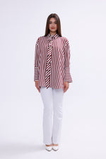 AYZ Mabel Striped Shirt Burgundy