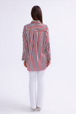 AYZ Mabel Striped Shirt Burgundy