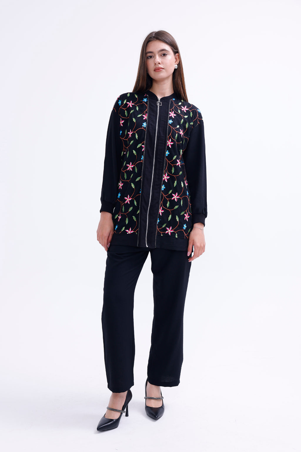 AYZ Antonella Embroidered Set Black
