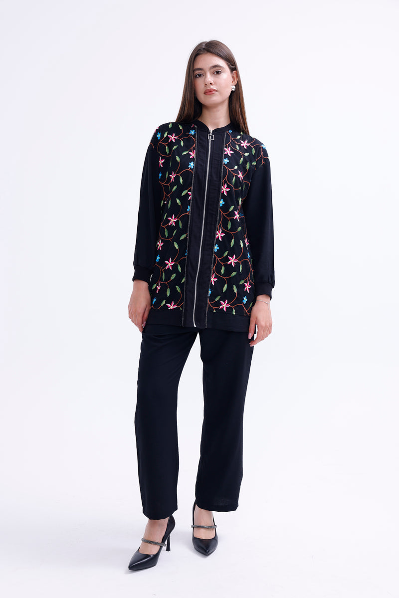 AYZ Antonella Embroidered Set Black