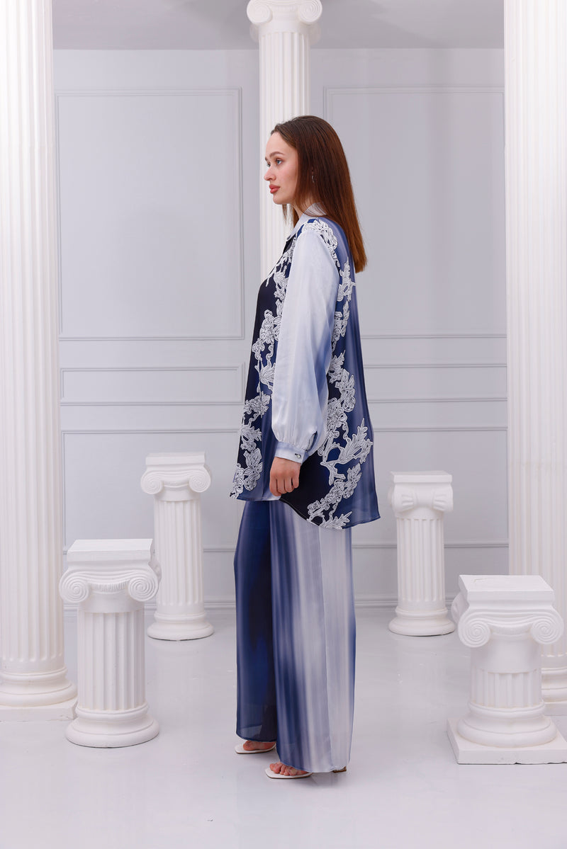 F&G 3 Pc Sateen Set Navy Blue