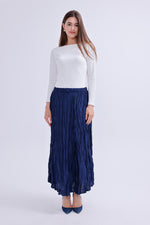 AYZ Sawyer Wrinkle Skirt Navy Blue