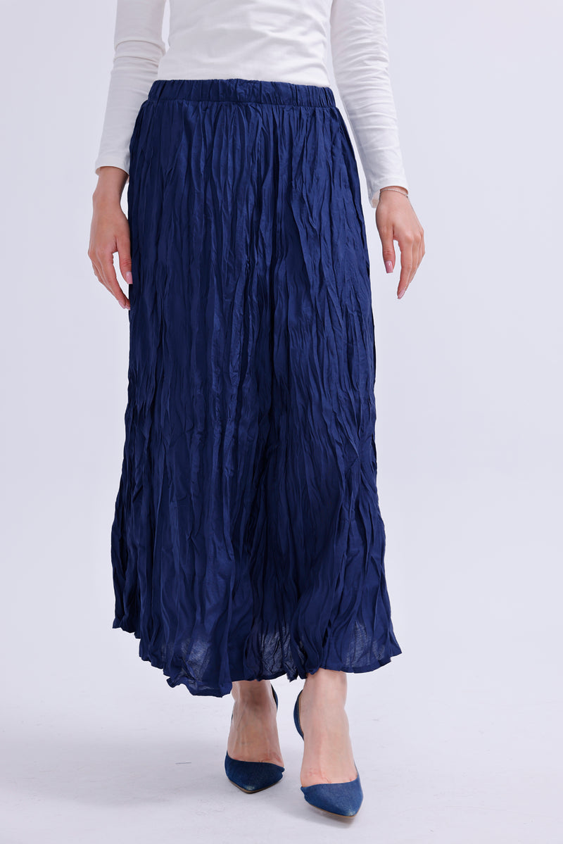 AYZ Sawyer Wrinkle Skirt Navy Blue