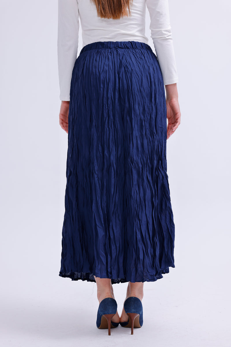 AYZ Sawyer Wrinkle Skirt Navy Blue
