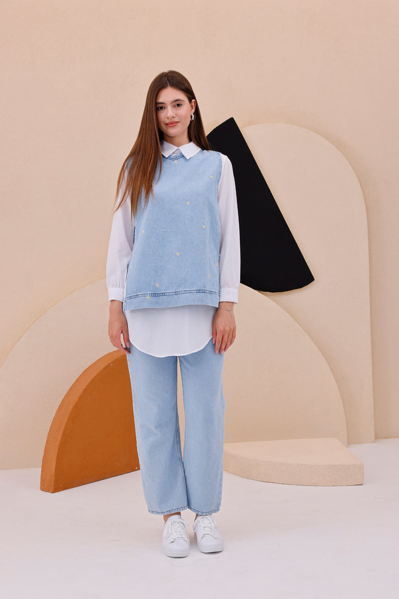 AYZ Nyla 3 Pc Denim Set Blue