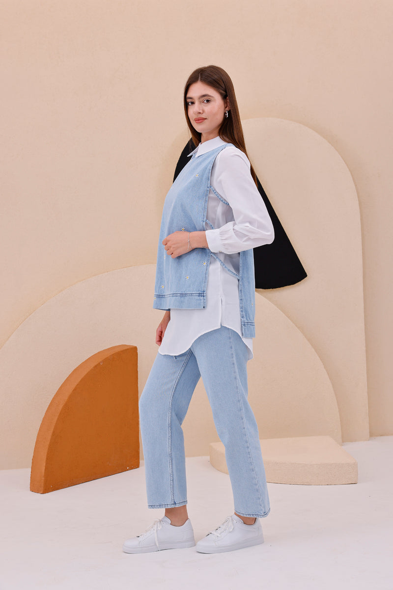 AYZ Nyla 3 Pc Denim Set Blue