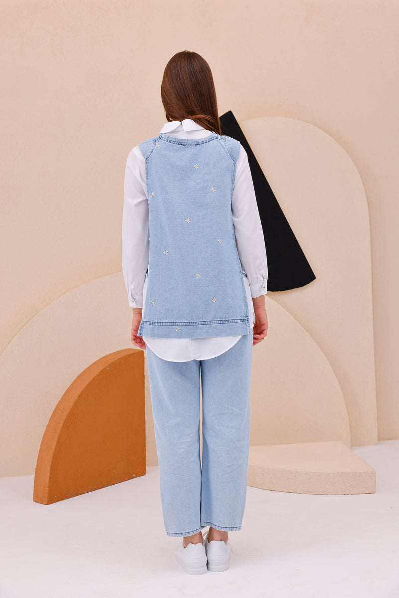 AYZ Nyla 3 Pc Denim Set Blue