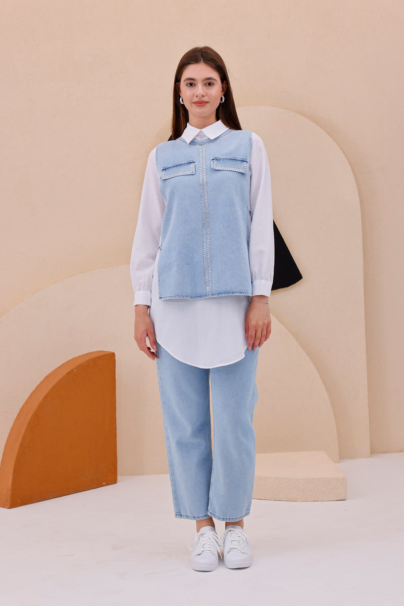 AYZ Lola 3 Pc Denim Set Blue