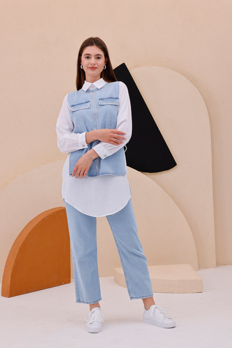 AYZ Lola 3 Pc Denim Set Blue