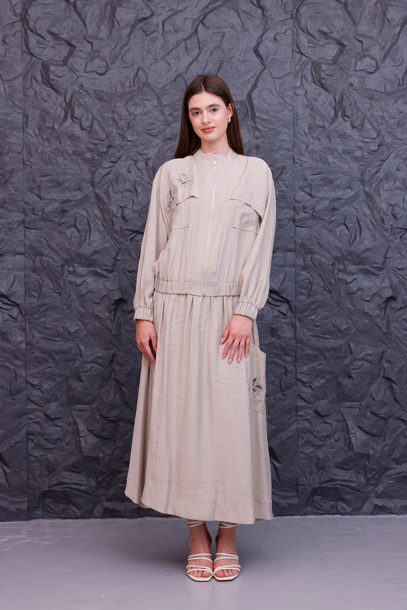 CLND Dilruba Skirt Set Beige